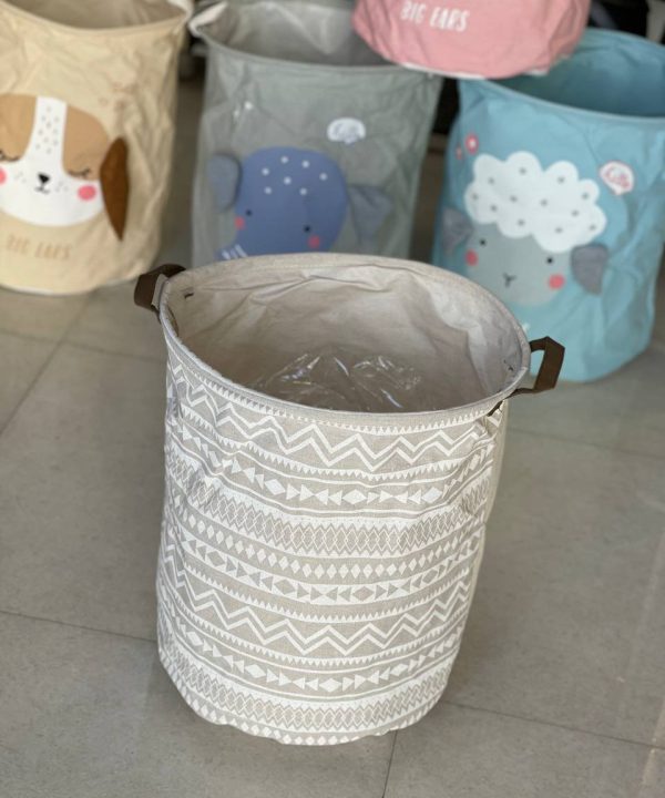 سبد رخت و اسباب بازی استوانه دسته چرمی