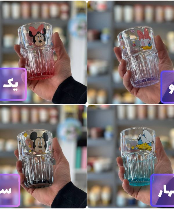 لیوان بلور دیزنی با حک اورجینال دیزنی در چهار طرح
