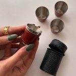 شات استیل ۴ تایی با جلد و روکش چرمی