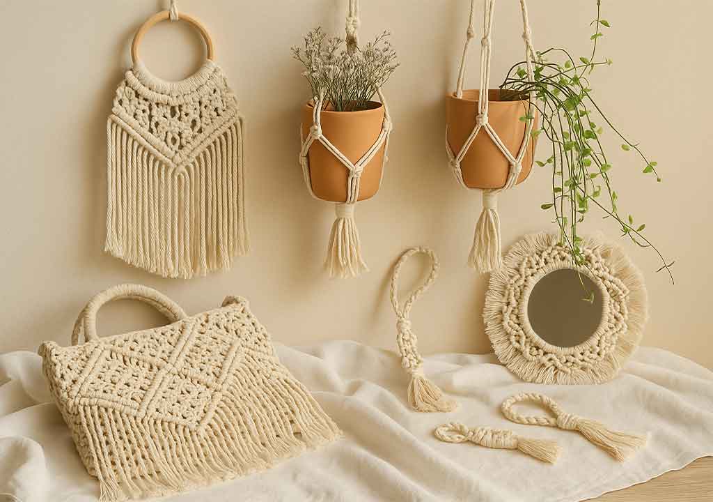 انواع وسایل بافته شده با گره مکرومه