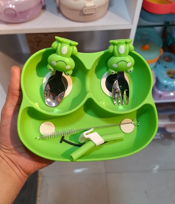 ظرف غذای سیلیکونی کودک طرح قورباغه