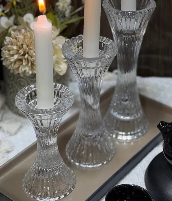 جا شمعی بلور طرح پیچ