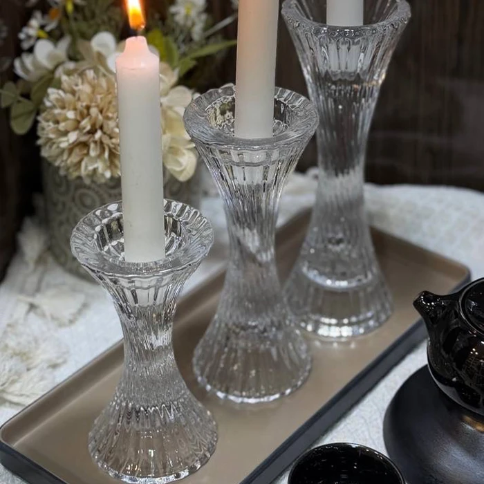 جا شمعی بلور طرح پیچ